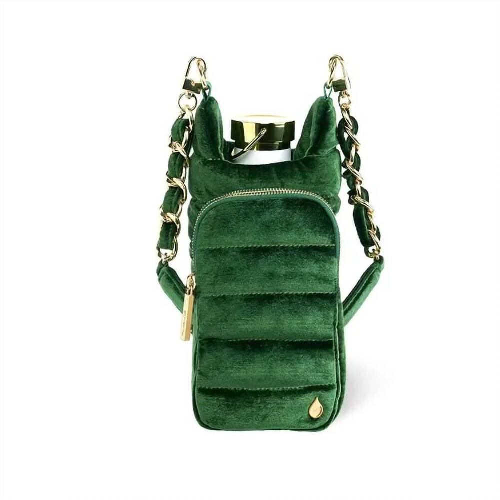 NEW WANDERFULL velvet hydrobag with chain shoulder strap 32 oz water bottle carr